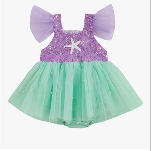 Baby little mermaid romper dress